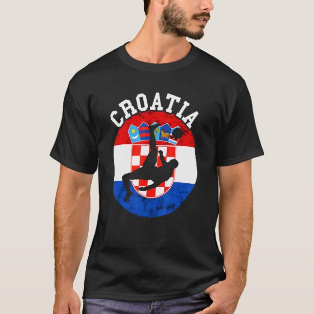 Kroatien Hrvatska Soccer Team Kroatische Flagge Kr T-Shirt (Vorderseite)