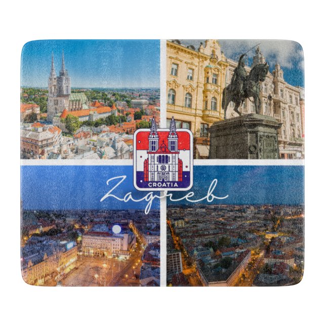 Kroatien | Hrvatska | Zagreb | Hauptstadt Kroatien Schneidebrett (Vorderseite)