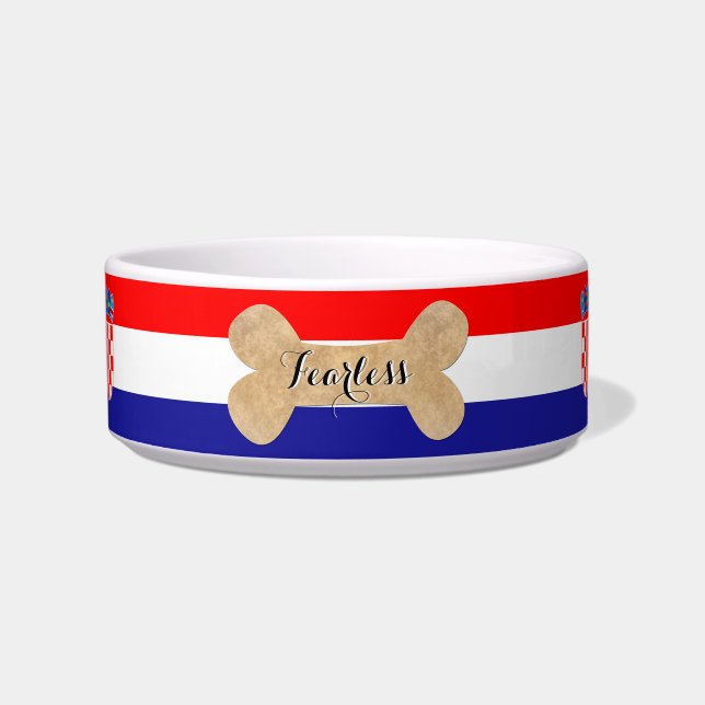 Kroatien Hundekugel, Haustiername, kroatische Flag Napf (Vorderseite)