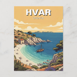 Kroatien Hvar Abgelegene Bucht Postkarte