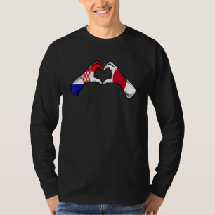 Kroatien Japan Flagge - Kroatisch Japanisches Herz T-Shirt