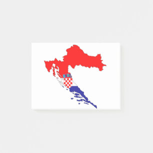 Kroatien Karte Ländergrenzen Flaggen Staaten Lände Post-it Klebezettel