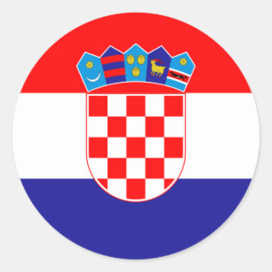 Kroatien-/Kroat--/kroatisch-Flagge Runder Aufkleber