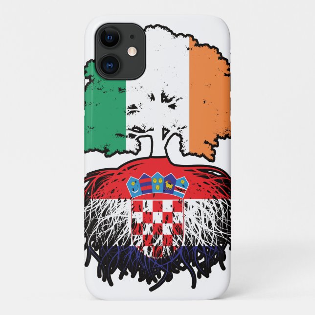 Kroatien Kroatische Irish Ireland Tree Roots Flag Case-Mate iPhone Hülle (Rückseite)
