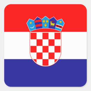 Kroatien - kroatische Staatsflagge Quadratischer Aufkleber