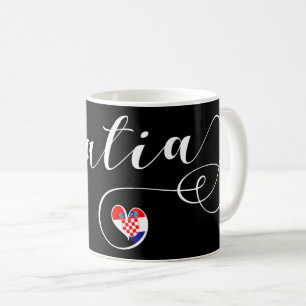 Kroatien, kroatisches Flaggen-Herz Kaffeetasse