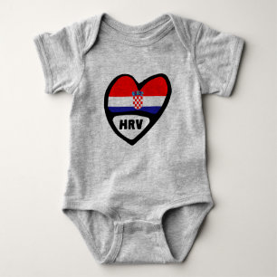 Kroatien Ländercode Flaggenstaat Herz Hrvatska HRV Baby Strampler