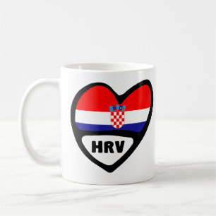 Kroatien Ländercode Flaggenstaat Herz Hrvatska Kaffeetasse