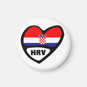 Kroatien-Landeskennzahl-Flaggen-Herz Hrvatska Magnet