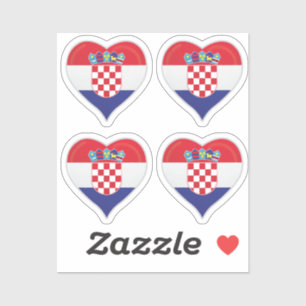 Kroatien Liebe Flaggenstempel Aufkleber
