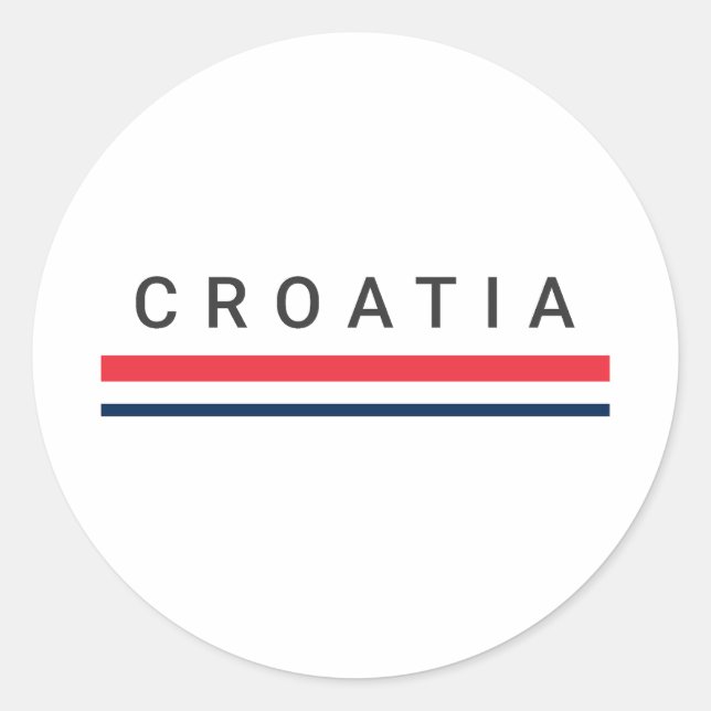 Kroatien Linien Runder Aufkleber (Vorderseite)