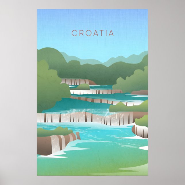Kroatien Minimal Reiseplakat Poster (Vorne)