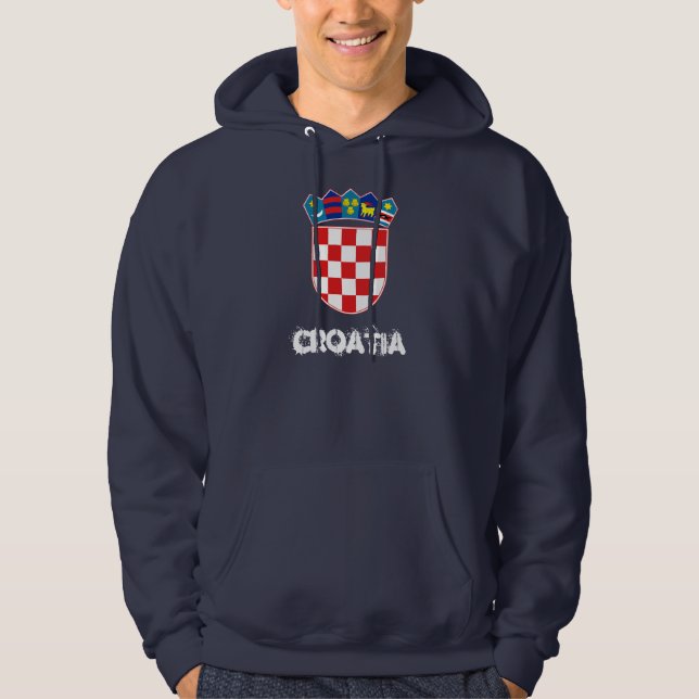 Kroatien mit Wappen Hoodie (Vorderseite)