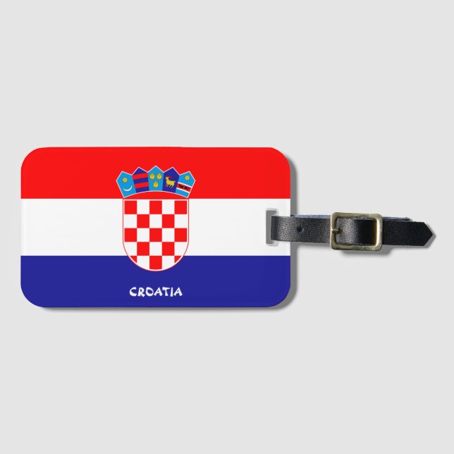 Kroatien - Nationalflagge Patriotic Gepäckanhänger (Vorderseite (Horizontal))