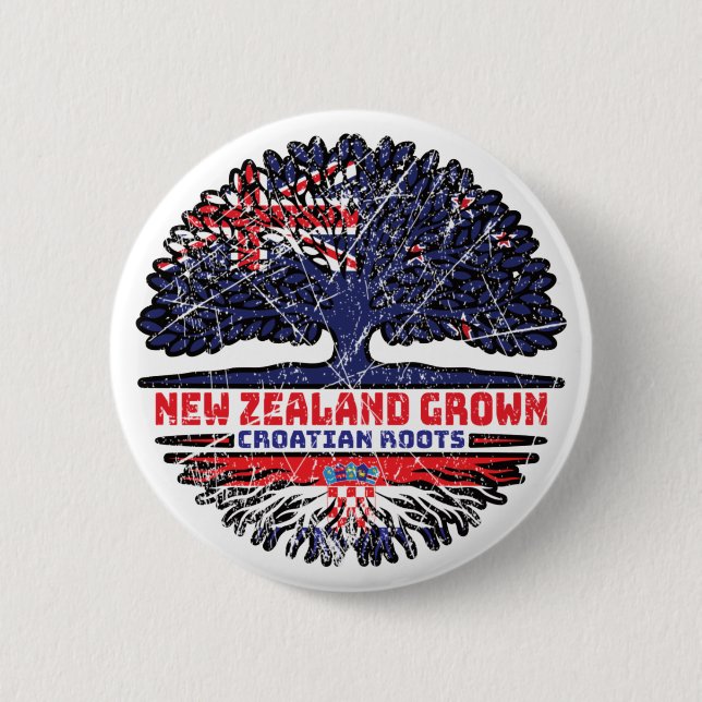 Kroatien Neuseeland Neuseeländischer Tree Button (Vorderseite)
