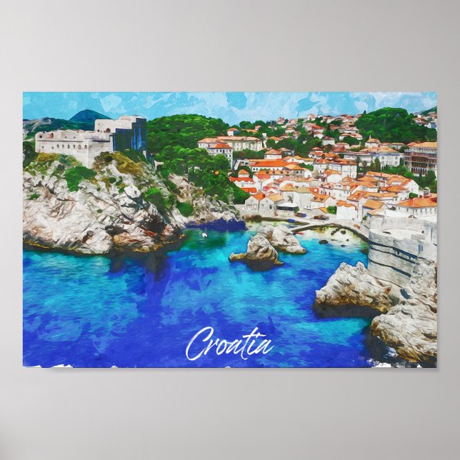 Kroatien Panoramaaussicht Poster (Vorne)