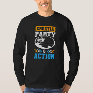 Kroatien Party Action Team Hrvatska Urlaub Angebot T-Shirt