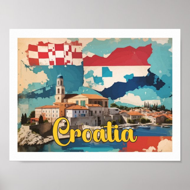 Kroatien Pop Kunst, Dichtung und Musik Poster (Vorne)