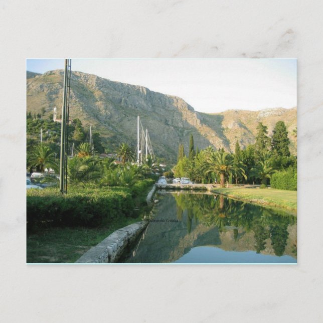 Kroatien: Postkarte für die Landschaft Dubrovniks (Vorderseite)