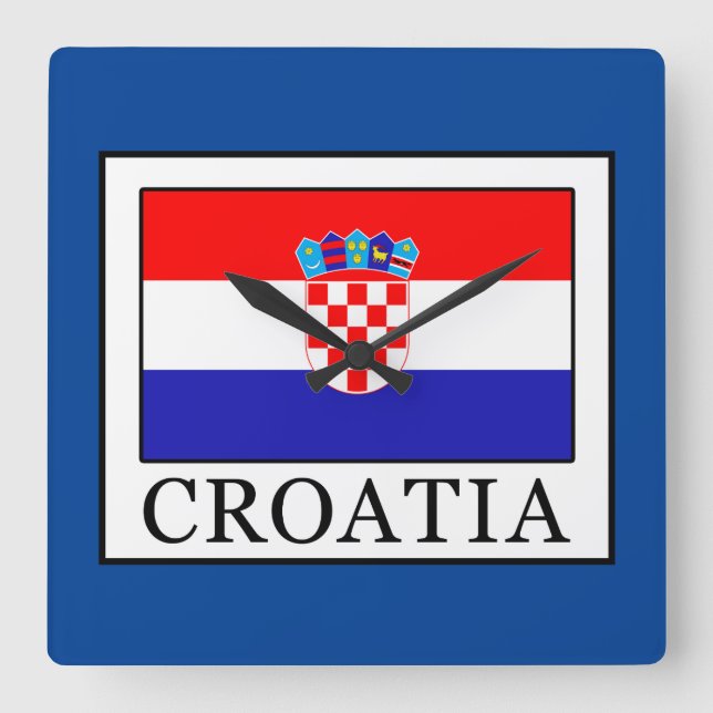 Kroatien Quadratische Wanduhr (Vorderseite)