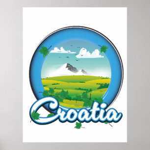 Kroatien Reise Logo Poster