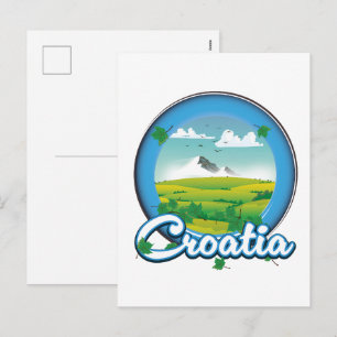 Kroatien Reiselogo Feiertagspostkarte