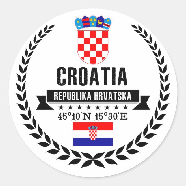 Kroatien Runder Aufkleber (Vorderseite)