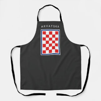 Kroatien Schachbrett Blau Rand Schürze