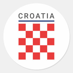 Kroatien Schachbrett Runder Aufkleber