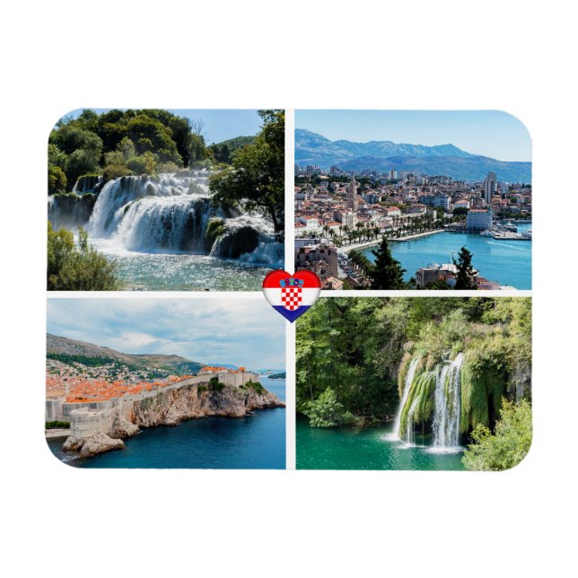 Kroatien Schöne Landschaftliche Sehenswürdigkeiten Magnet (Horizontal)