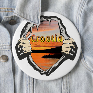 Kroatien Sunset Slatine Island Art Button