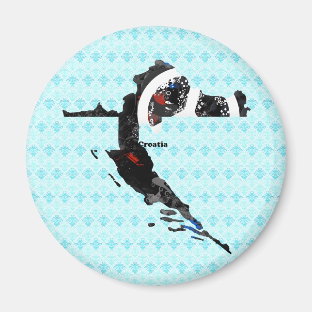 Kroatien Trendy Peace Sign mit Croat Map Magnet (Vorne)