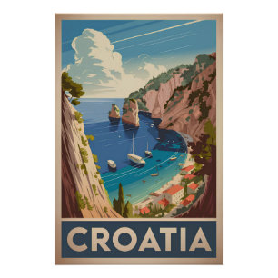 Kroatien Vintag Poster