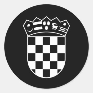 Kroatien Wappen, einfach, Schachbrett Runder Aufkleber