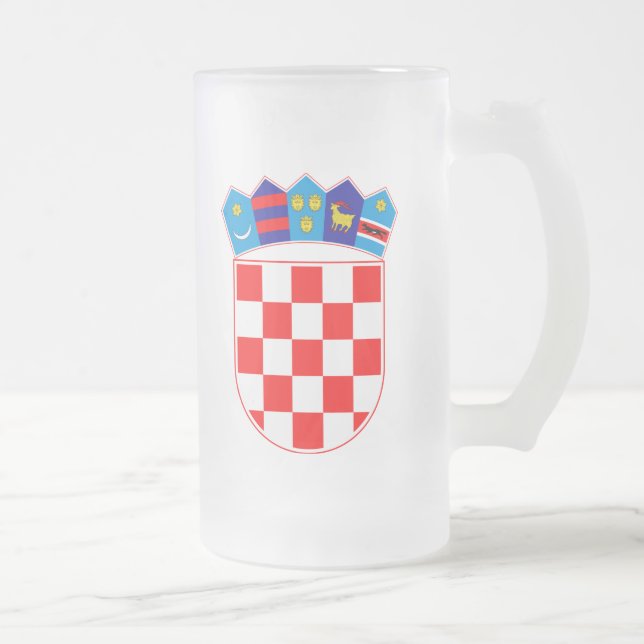 Kroatien-Wappen Mattglas Bierglas (Rechts)