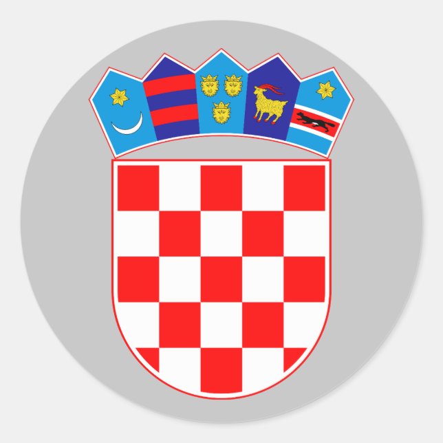 Kroatien Wappen Runder Aufkleber (Vorderseite)