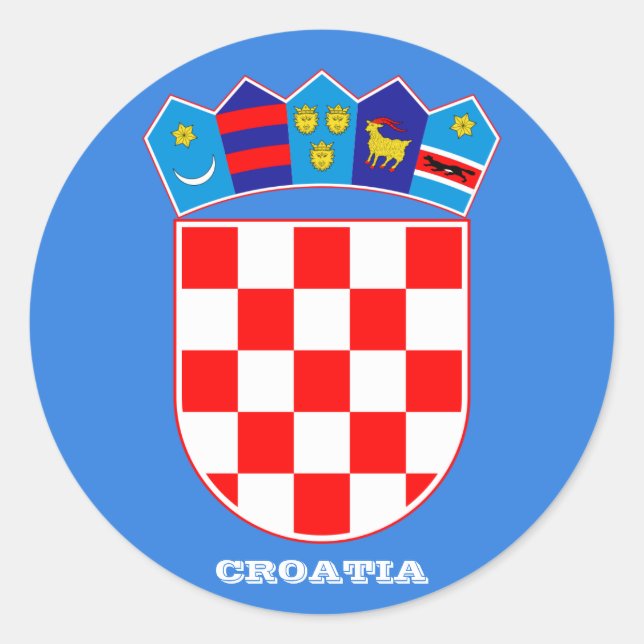 Kroatien* Wappen-Rundkleber Runder Aufkleber (Vorderseite)
