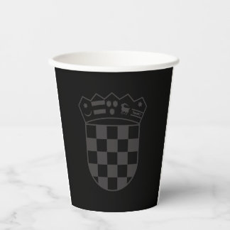 Kroatien, Wappen, Schwarz, Dunkel, Grb Hrvatske Pappbecher