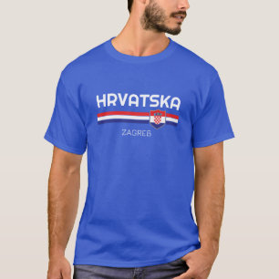 Kroatien Zoll Stadt Patriotic Football Flag T-Shirt