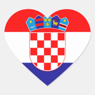 Kroatienflagge Herz-Aufkleber