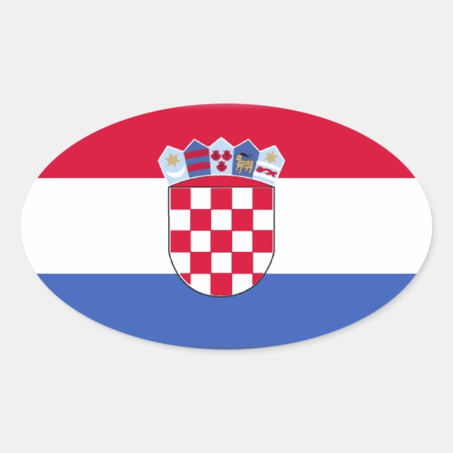 Kroatienflagge Ovaler Aufkleber (Vorderseite)