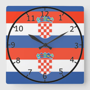 Kroatienflagge Quadratische Wanduhr