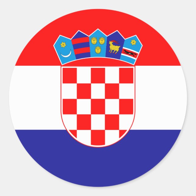 Kroatienflagge Runder Aufkleber (Vorderseite)