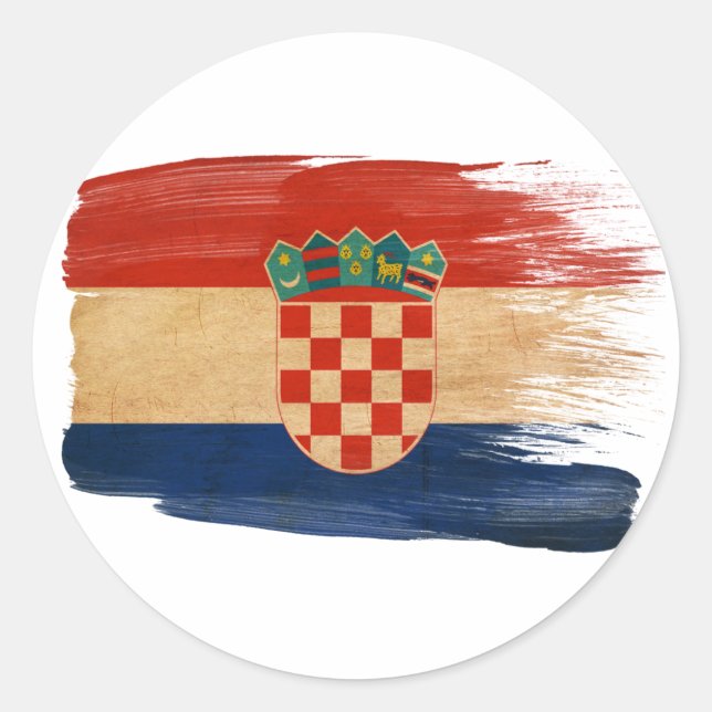 Kroatienflagge Runder Aufkleber (Vorderseite)