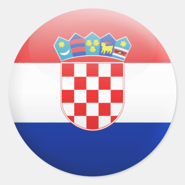 Kroatienflagge Runder Aufkleber (Vorderseite)