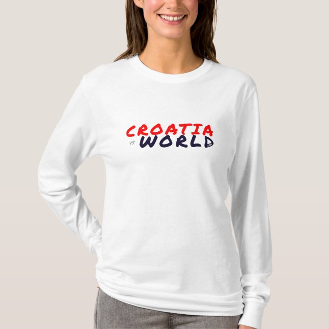 KROATIENvsWORLD Basic White T-Shirt (Vorderseite)
