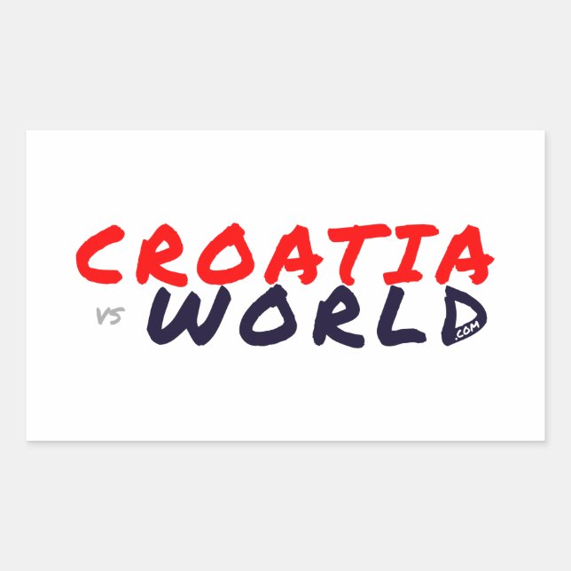 KROATIENvsWORLD Rechteckiger Aufkleber (Vorderseite)