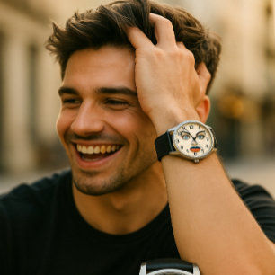 Kroatisch Beauty Eyes & Lips Pop Portrait Armbanduhr