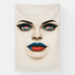 Kroatisch Beauty Eyes & Lips Pop Portrait Banner