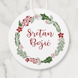 Kroatisch bosnisch frohe Weihnachten, Custom Geschenkanhänger